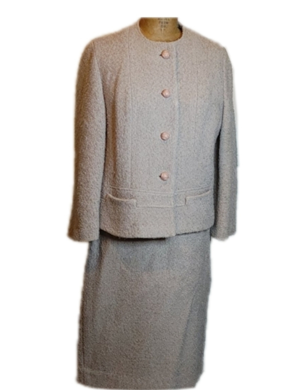 Vintage wool boucle jacket and skirt. The real deal.